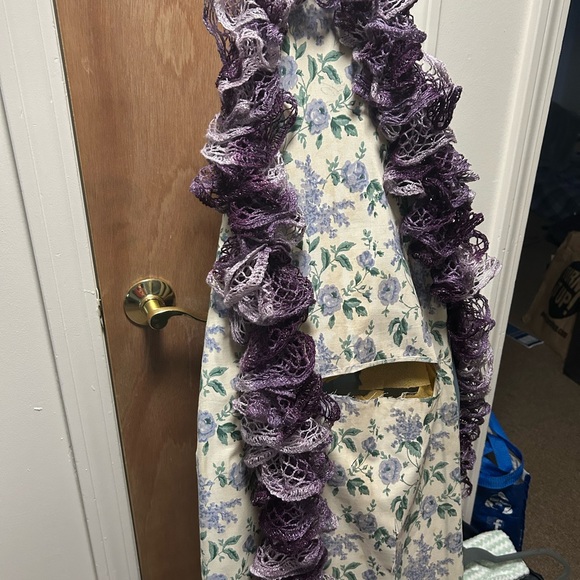 Purple Ruffled Knit Scarf - Picture 2 of 3